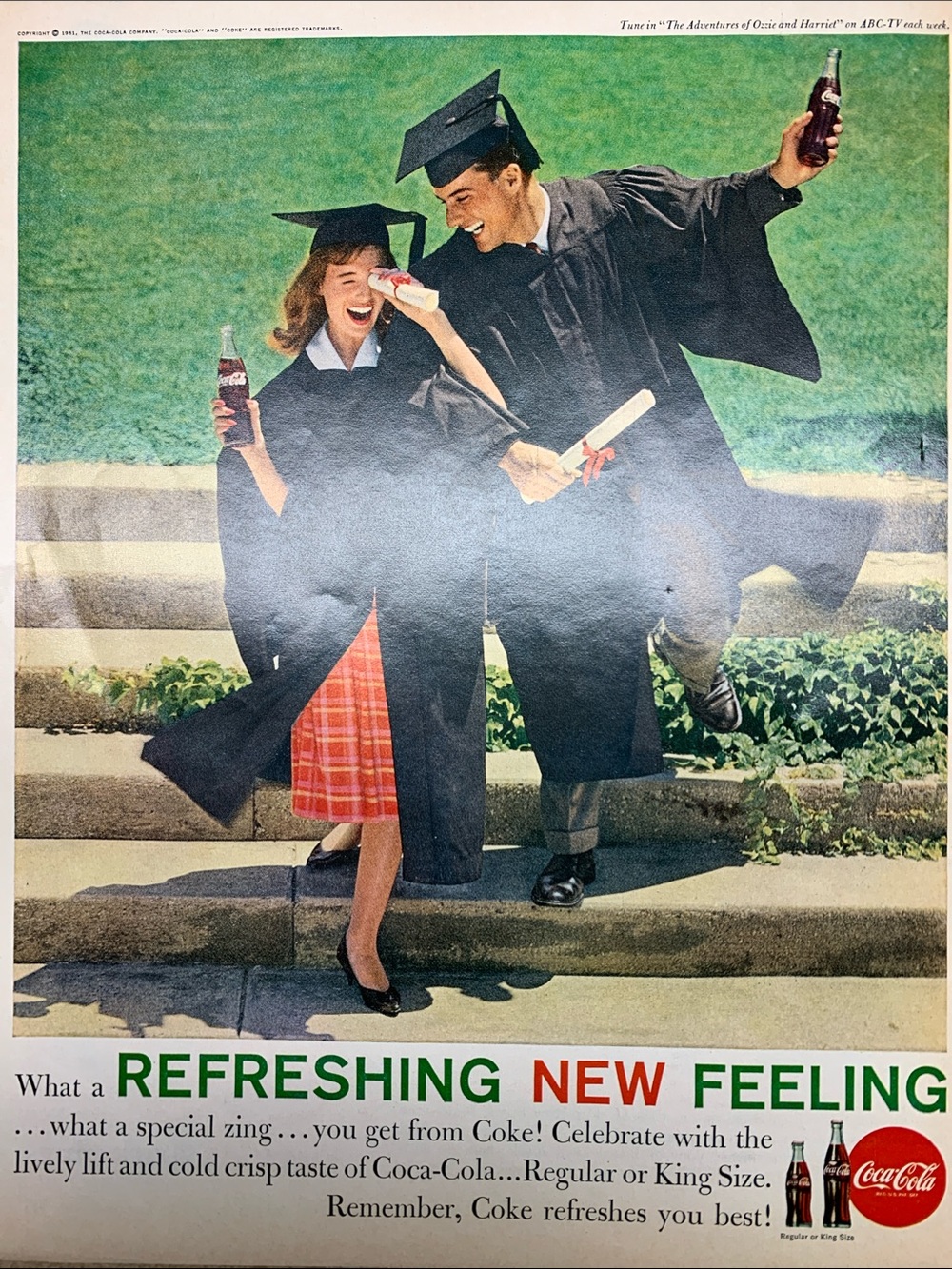 Vintage Coca-Cola Graduates Advertisement Look Magazine May 9, 1961